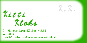 kitti klohs business card